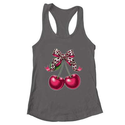 Cherry Fruit Kawaii Cherry Cherries Leopard Coquette Bow Shirt & Tank Top | teecentury