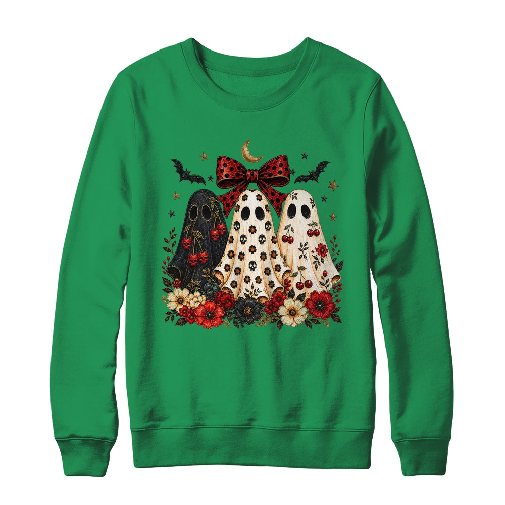 Cherry Ghost Coquette Halloween Spooky Season Ghost Leopard Shirt & Sweatshirt | teecentury