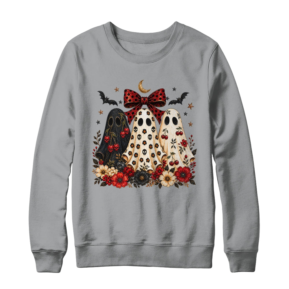 Cherry Ghost Coquette Halloween Spooky Season Ghost Leopard Shirt & Sweatshirt | teecentury