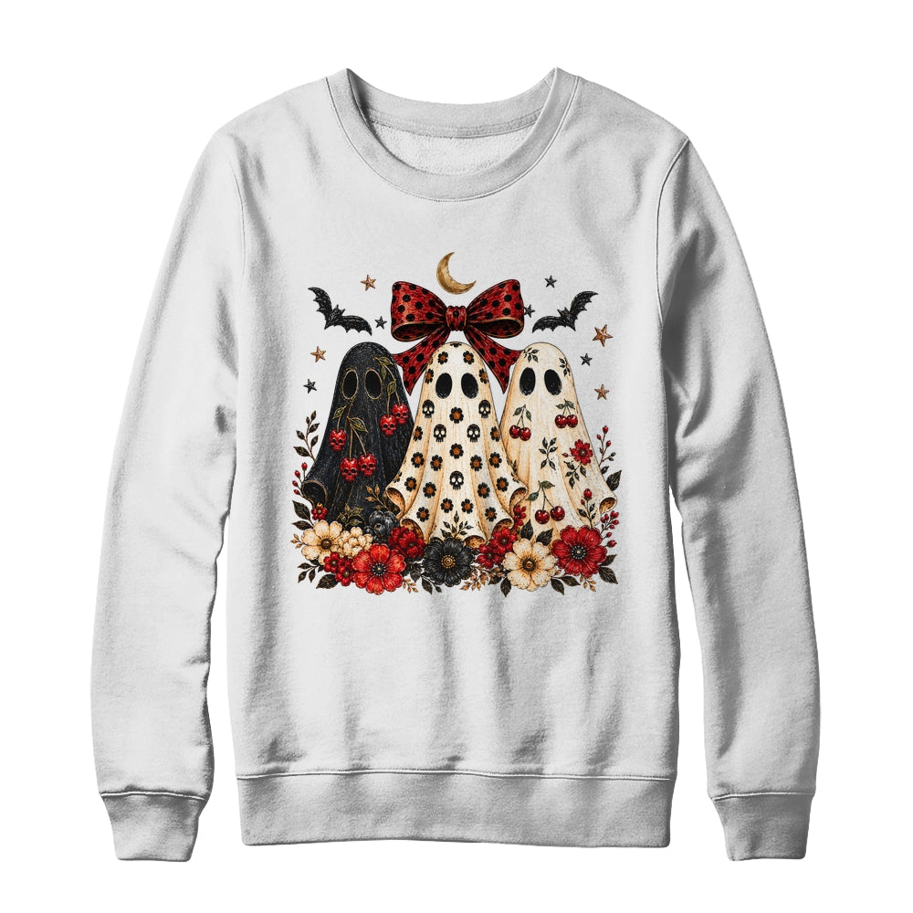 Cherry Ghost Coquette Halloween Spooky Season Ghost Leopard Shirt & Sweatshirt | teecentury