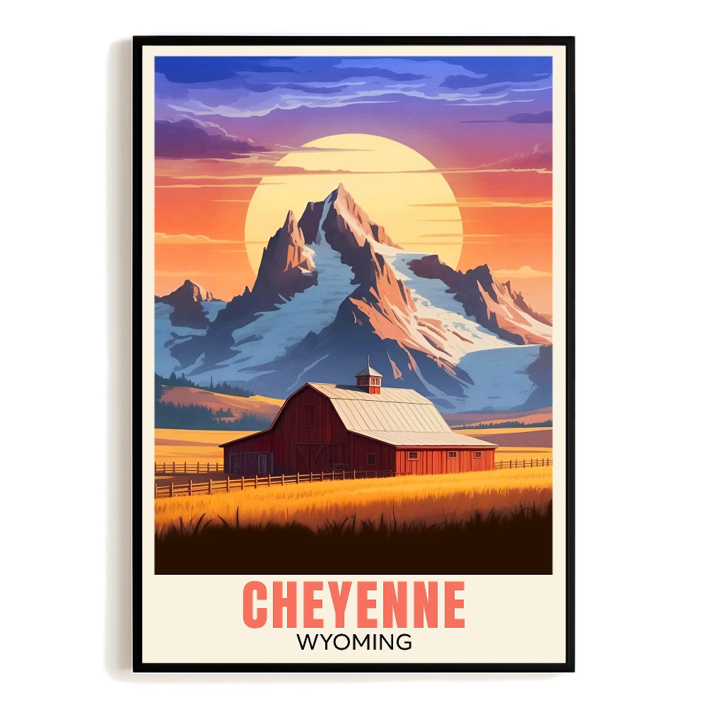 Cheyenne Wyoming Vintage Travel Poster Nature City Wall Art Landscape Picture Prints Suitable For Home Room Living Room Office Bedroom Aesthetic Decor Unframed | teecentury