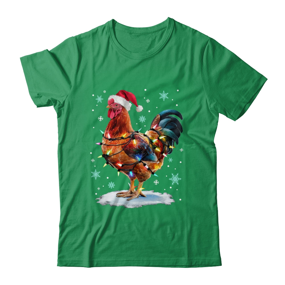 Chicken Christmas Chickens Santa Hat Xmas Chicken Lover Shirt & Sweatshirt | teecentury