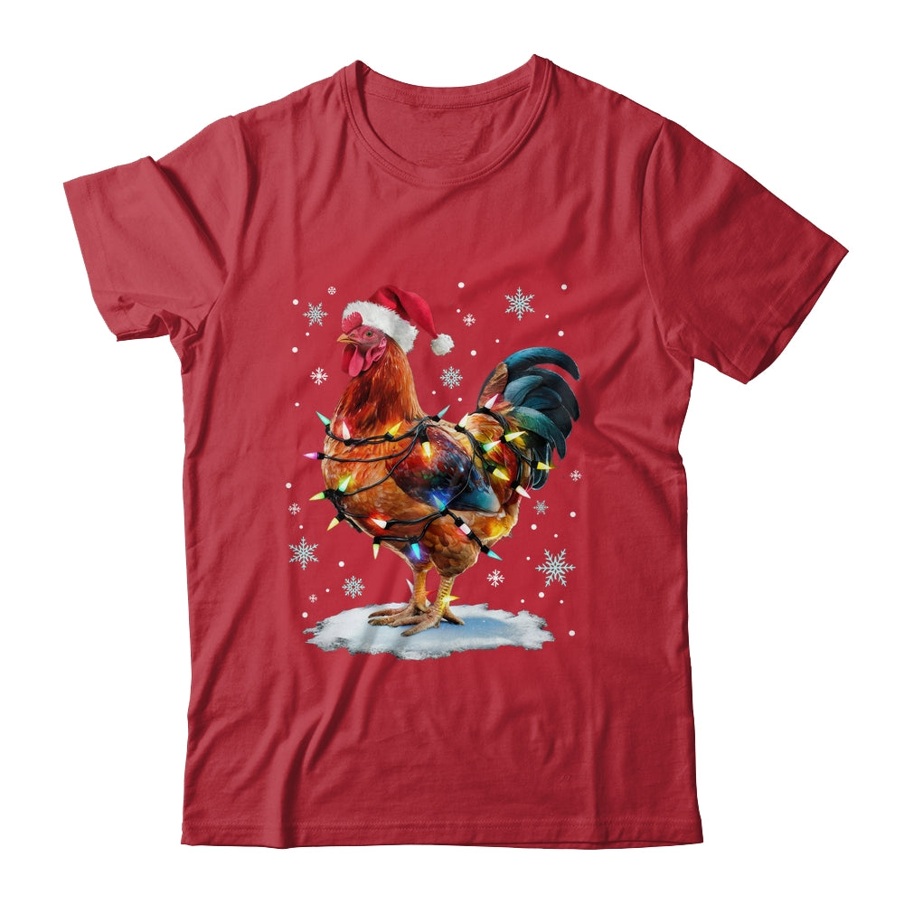 Chicken Christmas Chickens Santa Hat Xmas Chicken Lover Shirt & Sweatshirt | teecentury