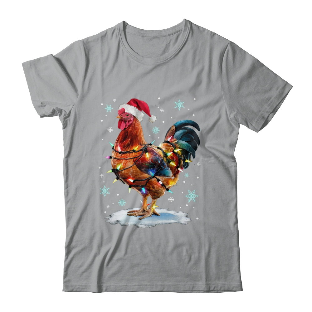 Chicken Christmas Chickens Santa Hat Xmas Chicken Lover Shirt & Sweatshirt | teecentury