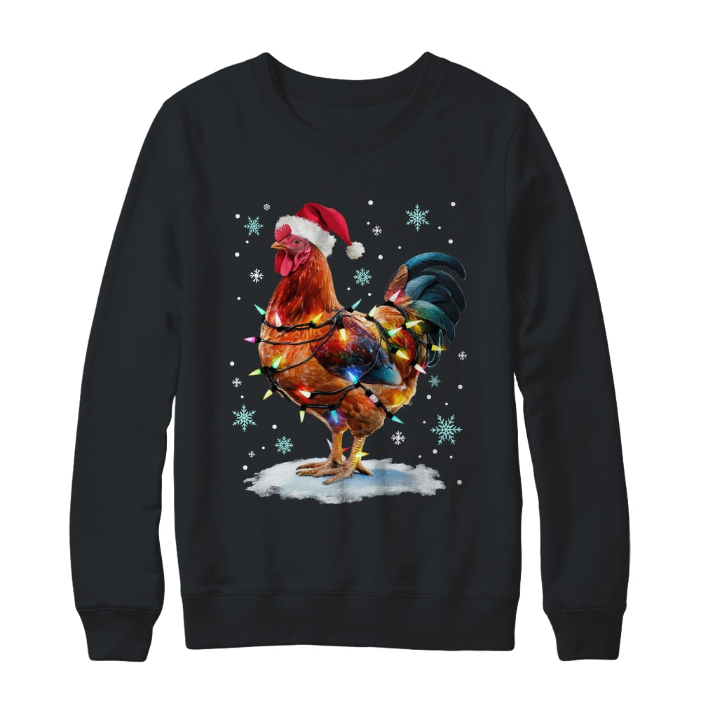 Chicken Christmas Chickens Santa Hat Xmas Chicken Lover Shirt & Sweatshirt | teecentury