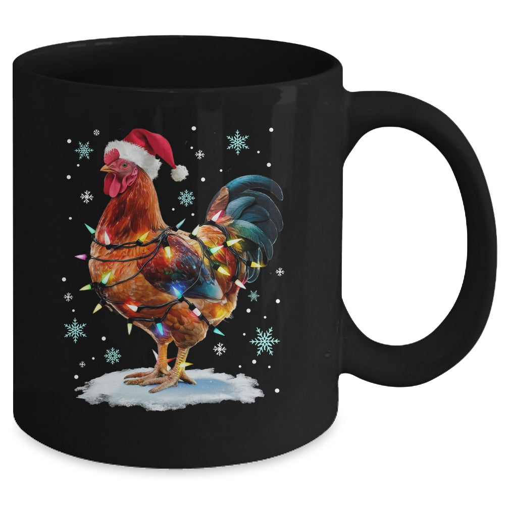 Chicken Christmas Chickens Santa Hat Xmas Chicken Lover Mug | teecentury
