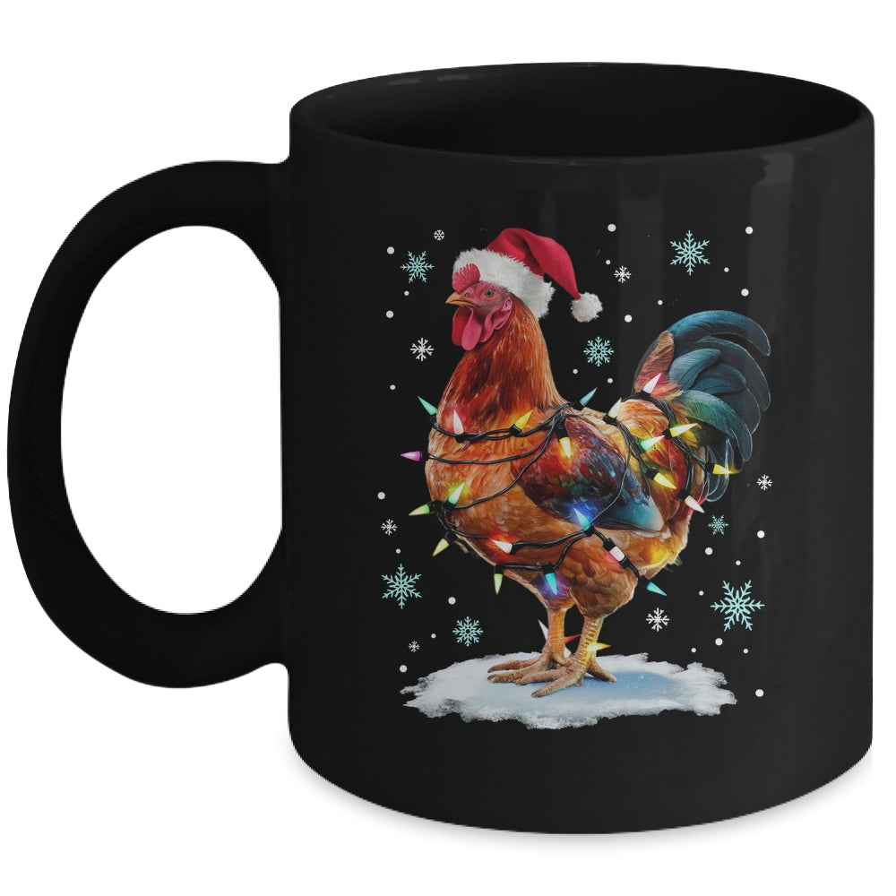 Chicken Christmas Chickens Santa Hat Xmas Chicken Lover Mug | teecentury