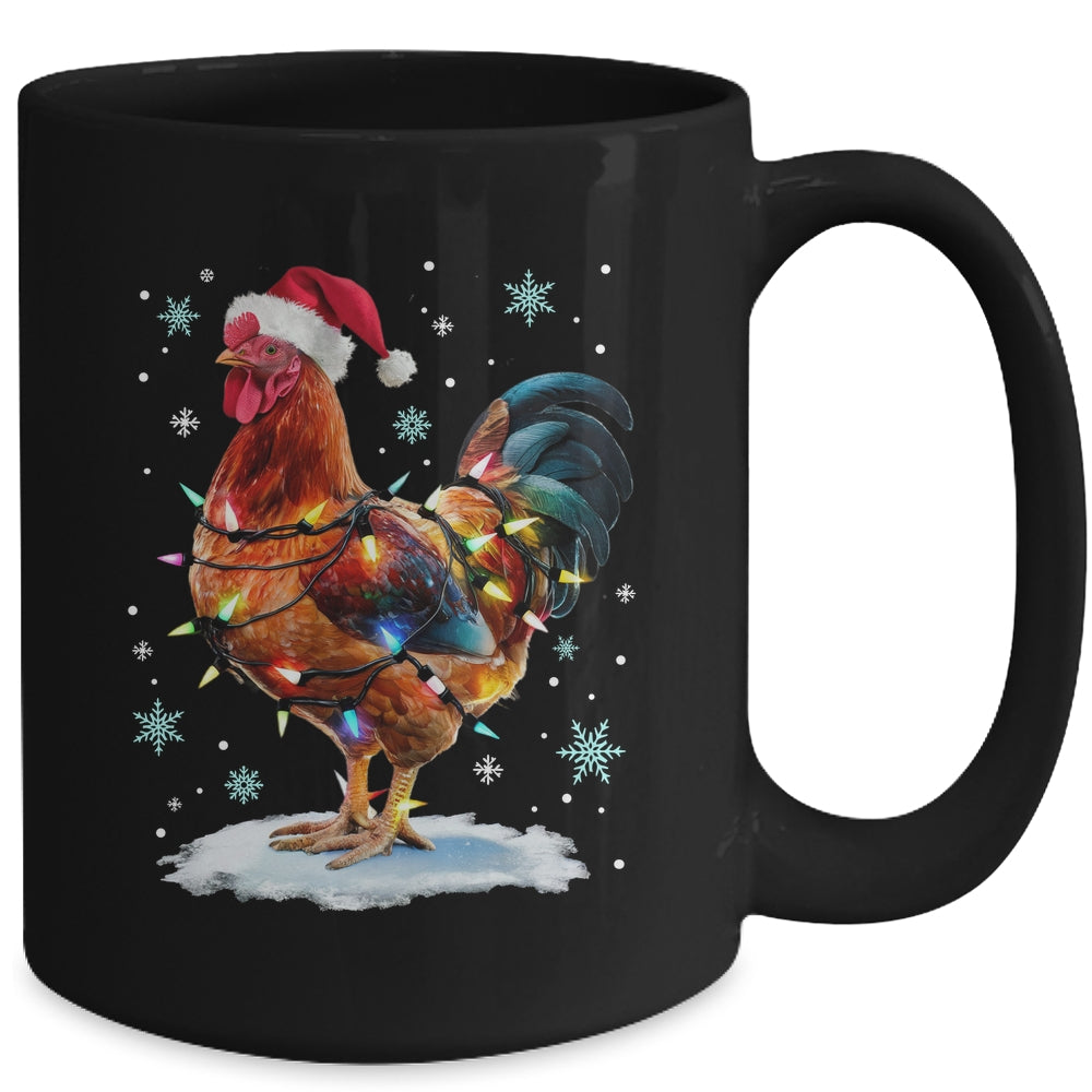 Chicken Christmas Chickens Santa Hat Xmas Chicken Lover Mug | teecentury