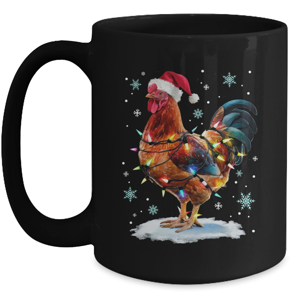 Chicken Christmas Chickens Santa Hat Xmas Chicken Lover Mug | teecentury