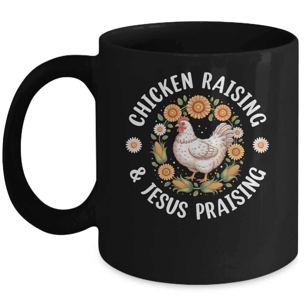 Chicken Raising & Jesus Praising Christian Farmer Lover Mug | teecentury