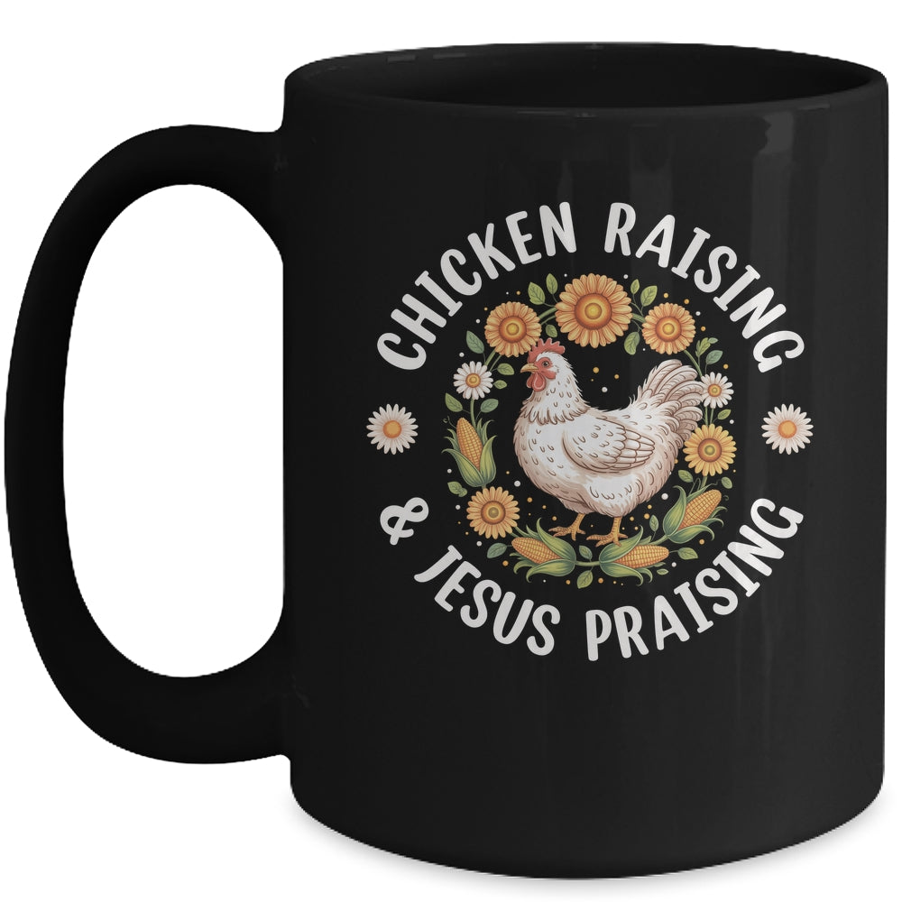 Chicken Raising & Jesus Praising Christian Farmer Lover Mug | teecentury