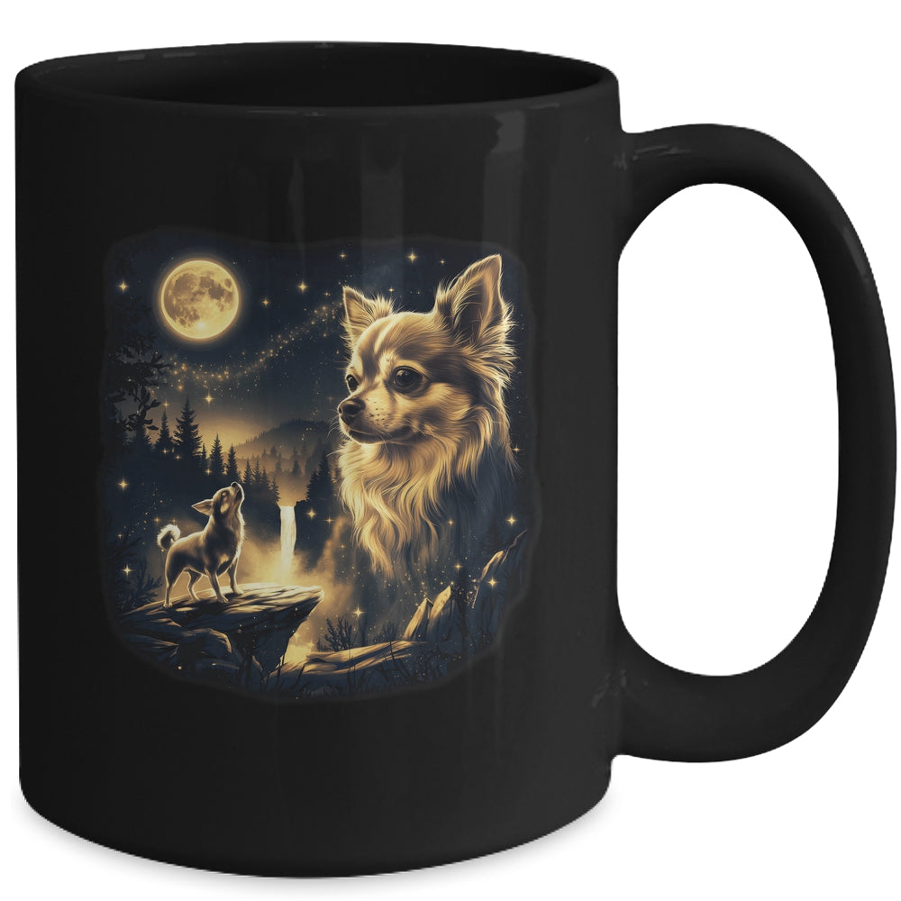 Chihuahua Howling To The Moon Vintage 90s Retro Dog Lover Mug | teecentury