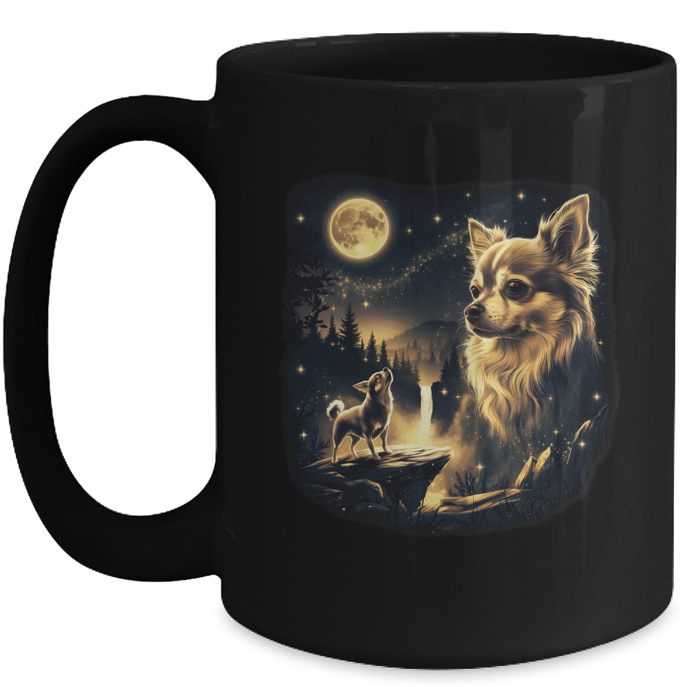 Chihuahua Howling To The Moon Vintage 90s Retro Dog Lover Mug | teecentury