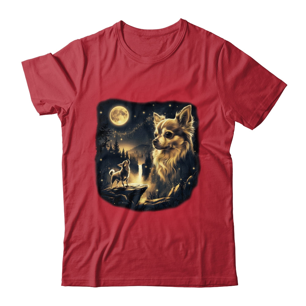Chihuahua Howling To The Moon Vintage 90s Retro Dog Lover Shirt & Hoodie | teecentury