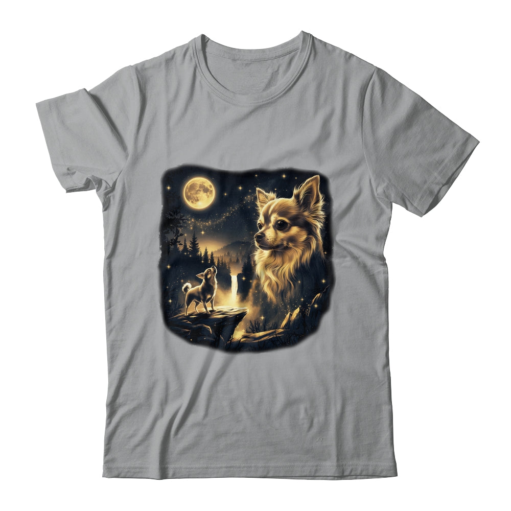 Chihuahua Howling To The Moon Vintage 90s Retro Dog Lover Shirt & Hoodie | teecentury