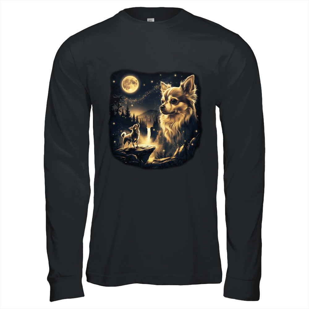 Chihuahua Howling To The Moon Vintage 90s Retro Dog Lover Shirt & Hoodie | teecentury
