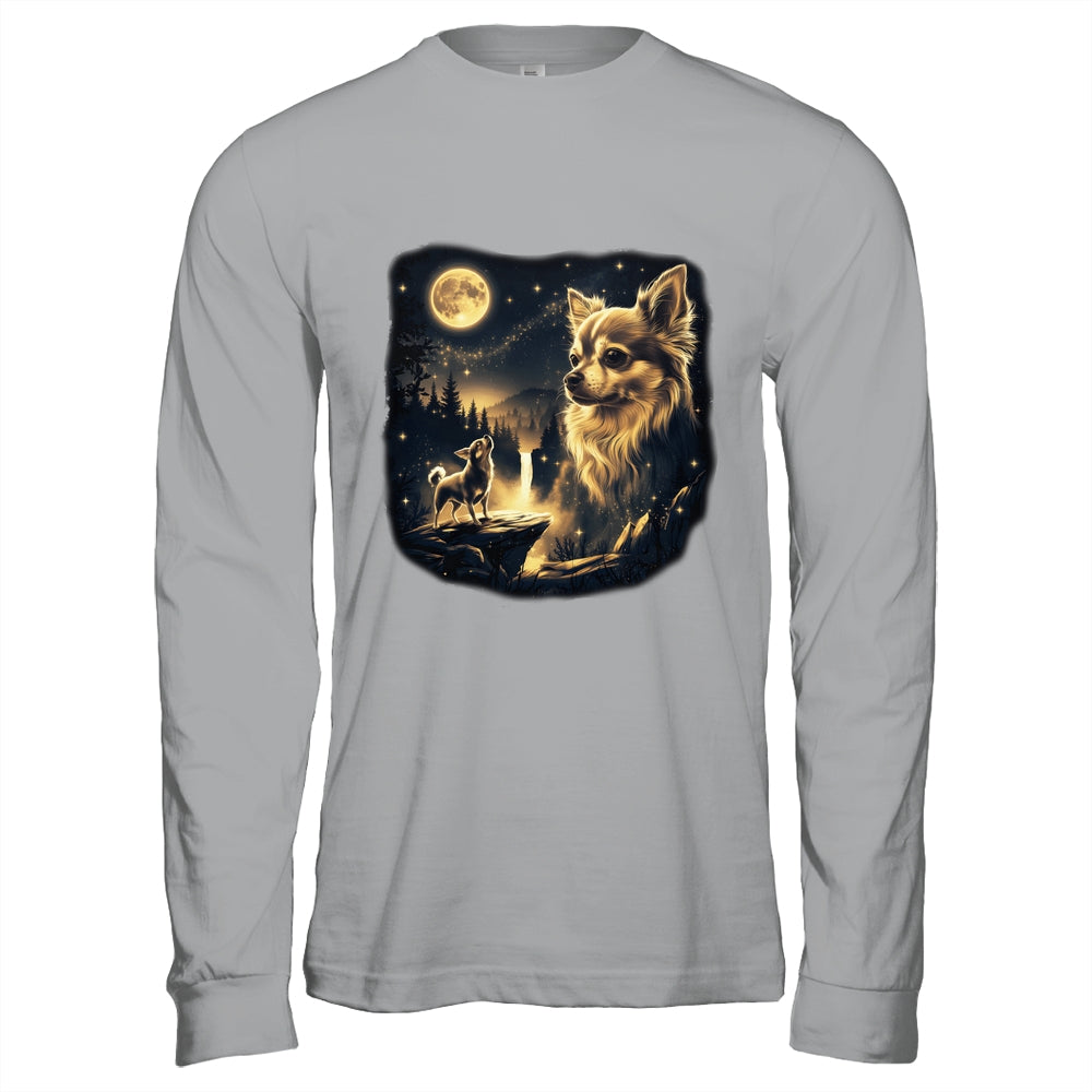 Chihuahua Howling To The Moon Vintage 90s Retro Dog Lover Shirt & Hoodie | teecentury