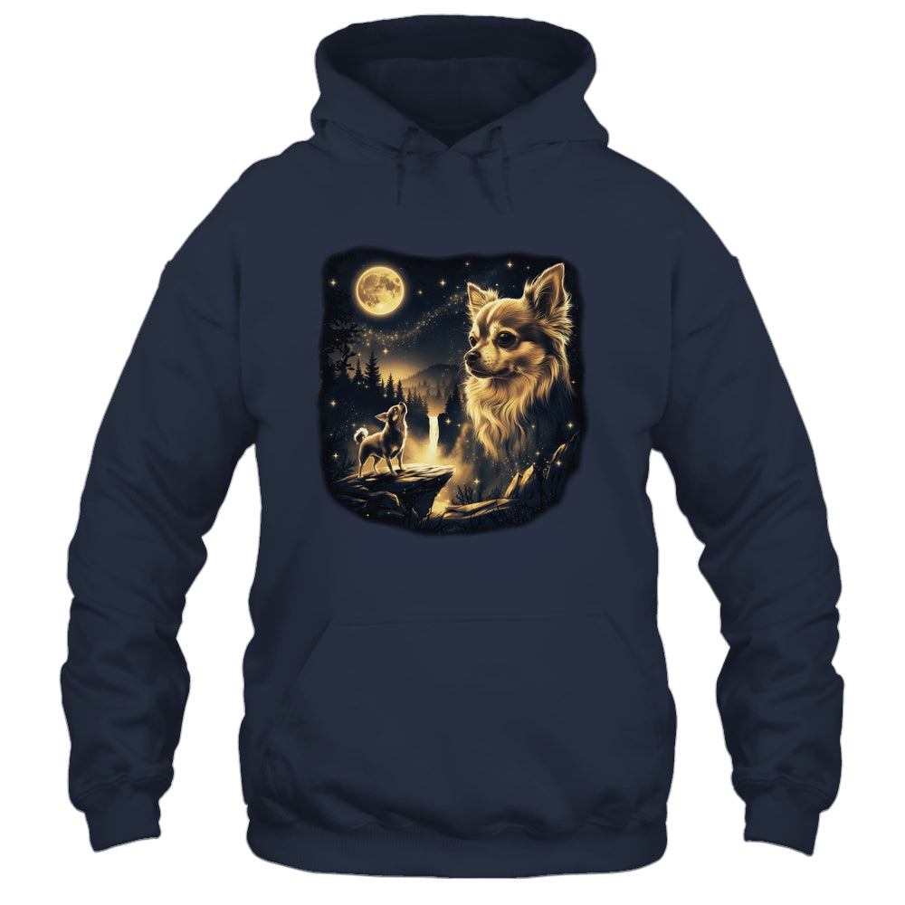 Chihuahua Howling To The Moon Vintage 90s Retro Dog Lover Shirt & Hoodie | teecentury
