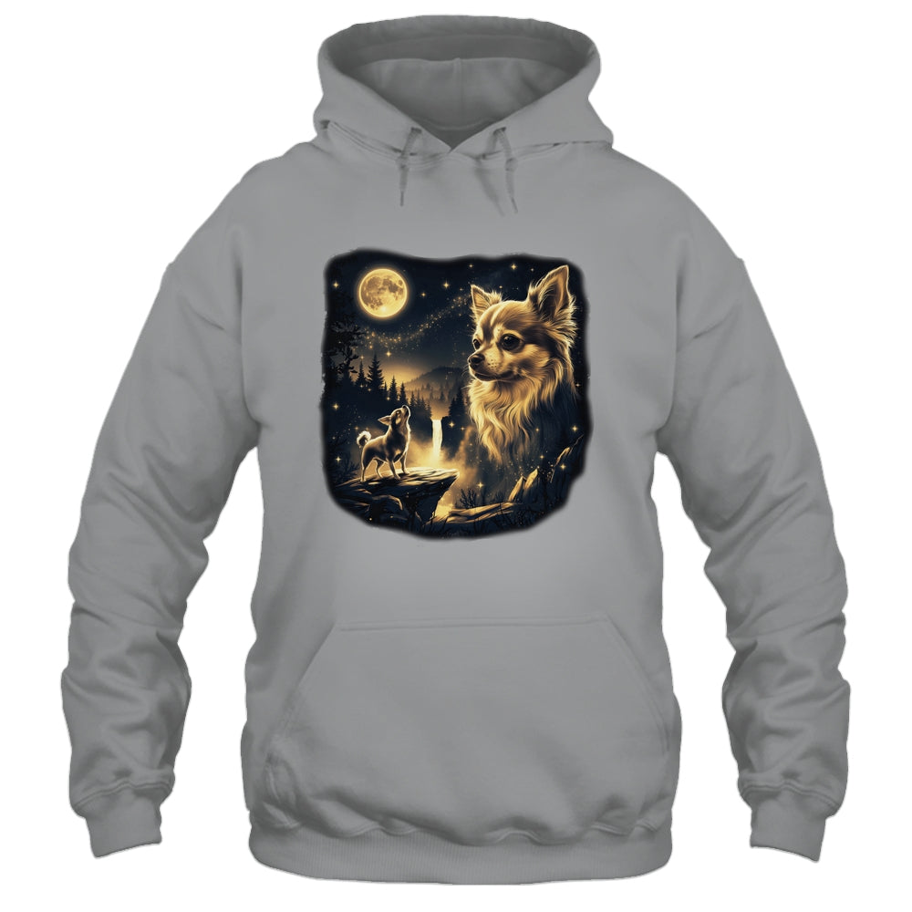 Chihuahua Howling To The Moon Vintage 90s Retro Dog Lover Shirt & Hoodie | teecentury