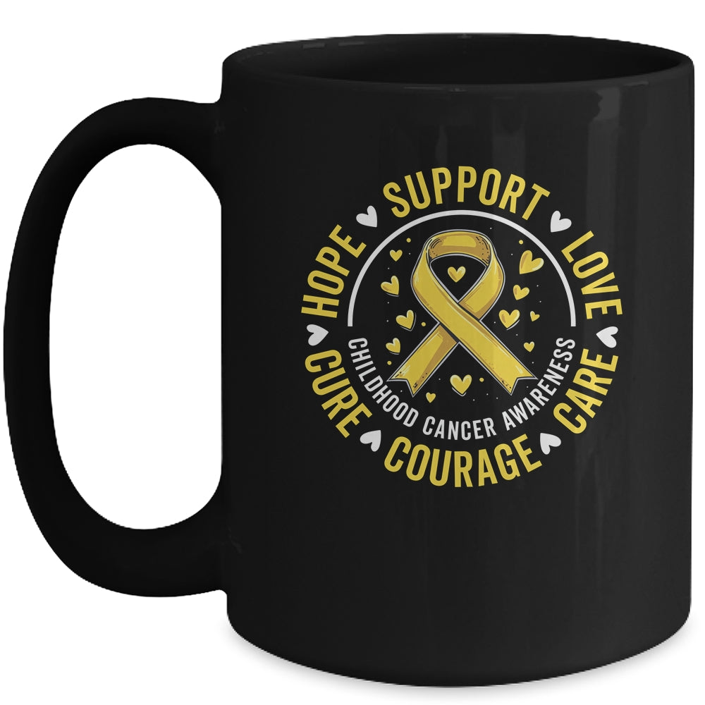 Childhood Cancer Awareness Child Cancer Care Gold Ribbon Mug | teecentury