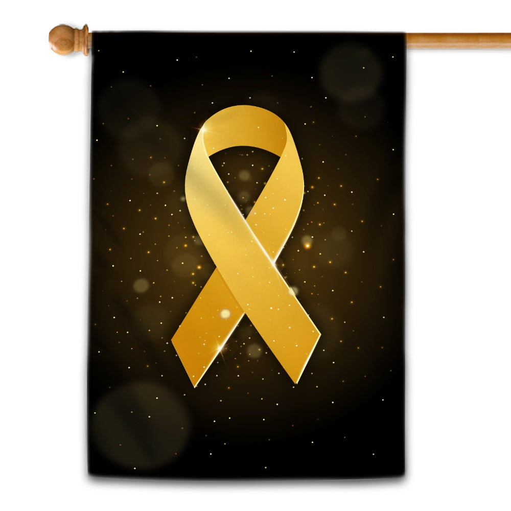 Childhood Cancer Awareness Flag Gold Ribbon