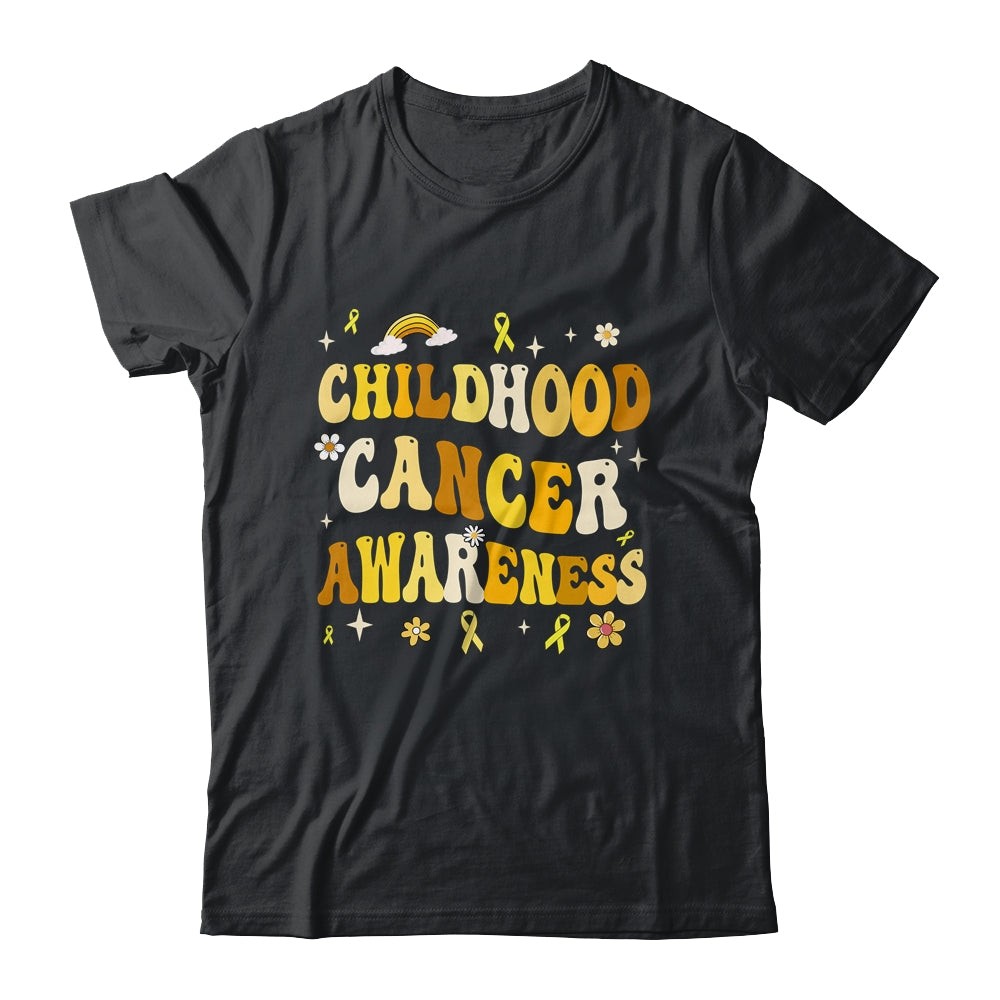 Childhood Cancer Awareness Hippie Flower Gold Ribbon Support Shirt & Hoodie | teecentury