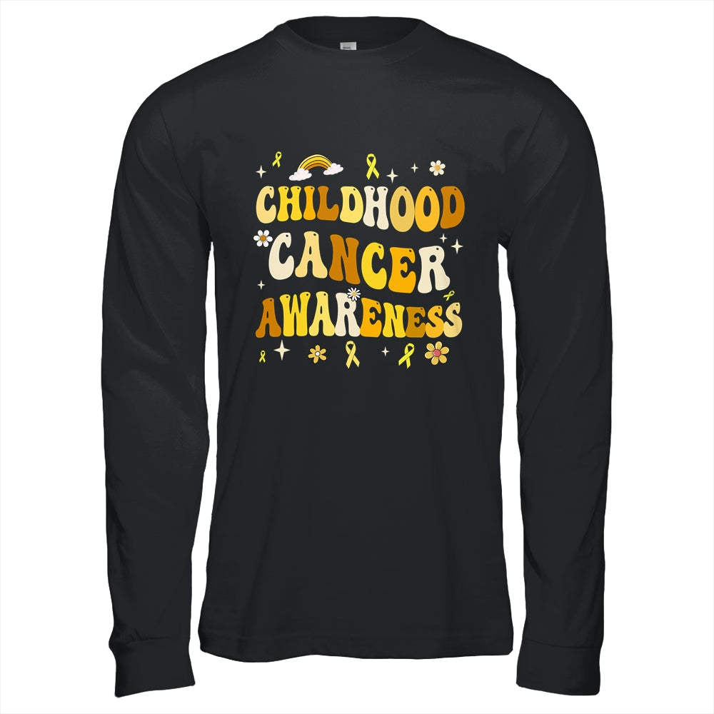Childhood Cancer Awareness Hippie Flower Gold Ribbon Support Shirt & Hoodie | teecentury