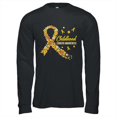 Childhood Cancer Awareness Hippie Flower Gold Ribbon Support Shirt & Hoodie | teecentury