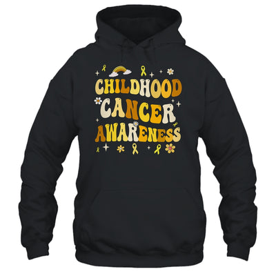 Childhood Cancer Awareness Hippie Flower Gold Ribbon Support Shirt & Hoodie | teecentury