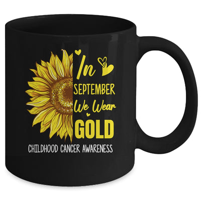 Childhood Cancer Awareness In September Wear Gold Sunflower Mug | teecentury