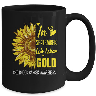 Childhood Cancer Awareness In September Wear Gold Sunflower Mug | teecentury