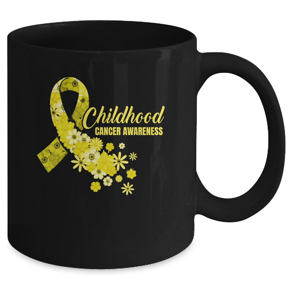Childhood Cancer Awareness Ribbon Cancer Survivor Groovy Mug | teecentury