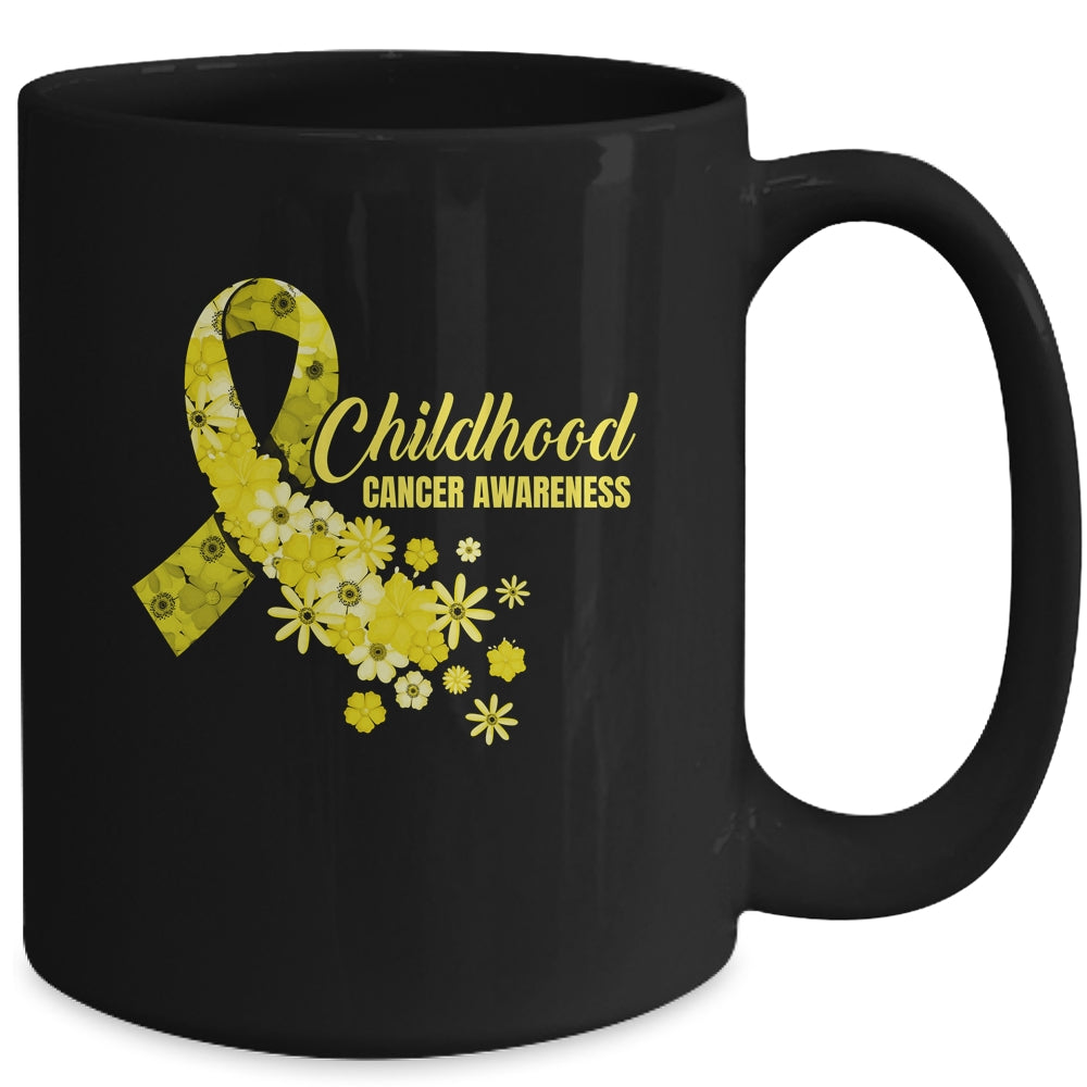 Childhood Cancer Awareness Ribbon Cancer Survivor Groovy Mug | teecentury