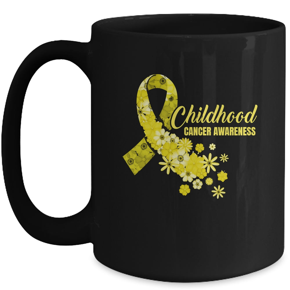 Childhood Cancer Awareness Ribbon Cancer Survivor Groovy Mug | teecentury