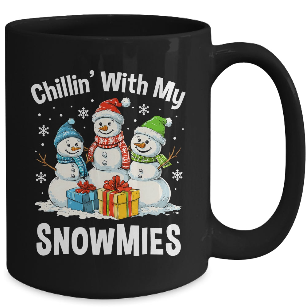 Chillin With My Snowmies Ugly Christmas Snowman Family Mug | teecentury