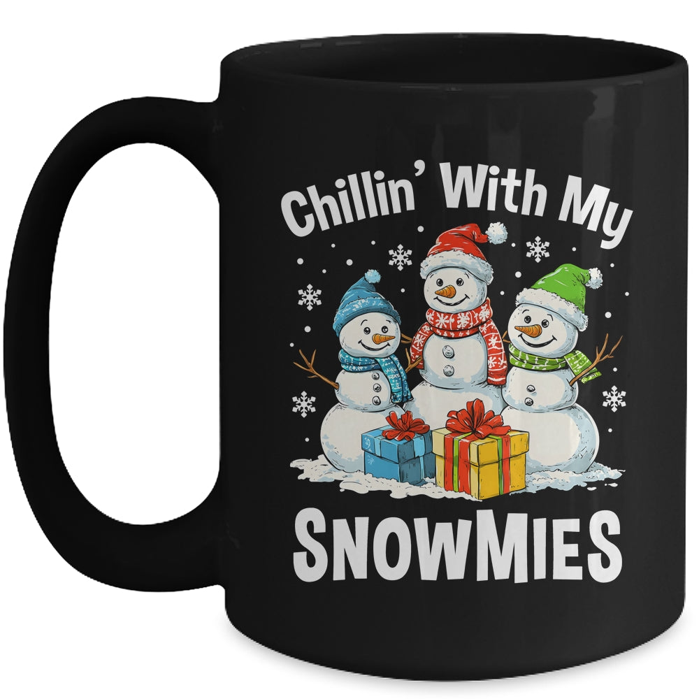 Chillin With My Snowmies Ugly Christmas Snowman Family Mug | teecentury