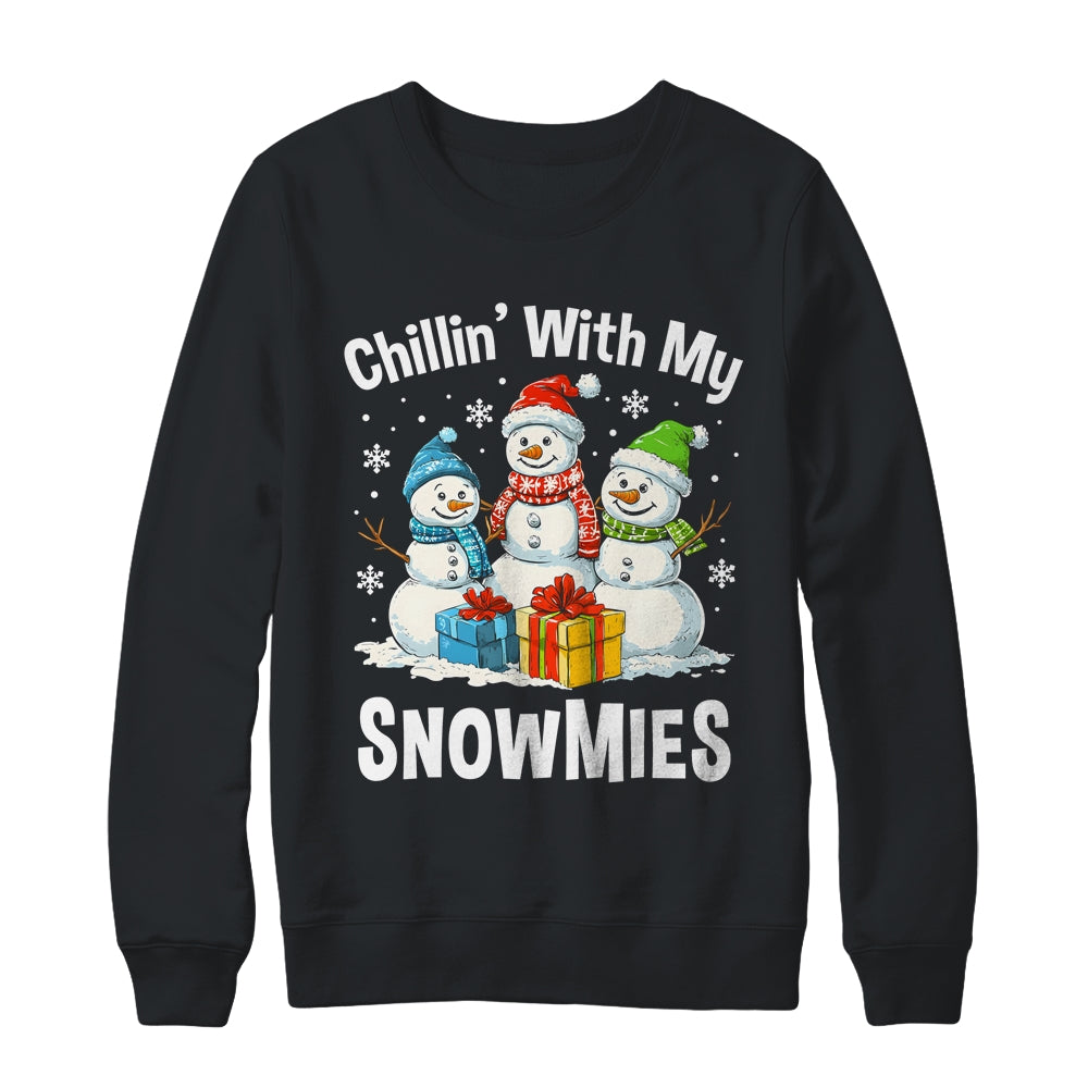 Chillin With My Snowmies Ugly Christmas Snowman Family Shirt & Sweatshirt | teecentury
