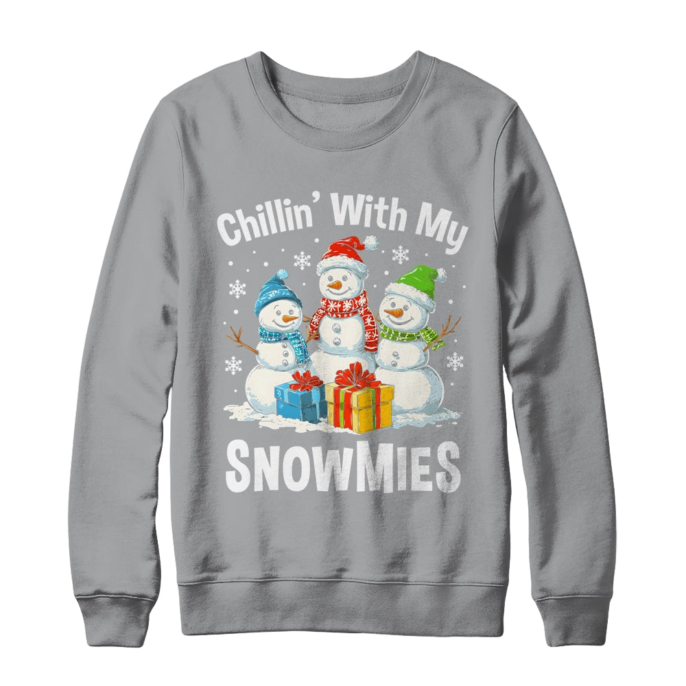 Chillin With My Snowmies Ugly Christmas Snowman Family Shirt & Sweatshirt | teecentury