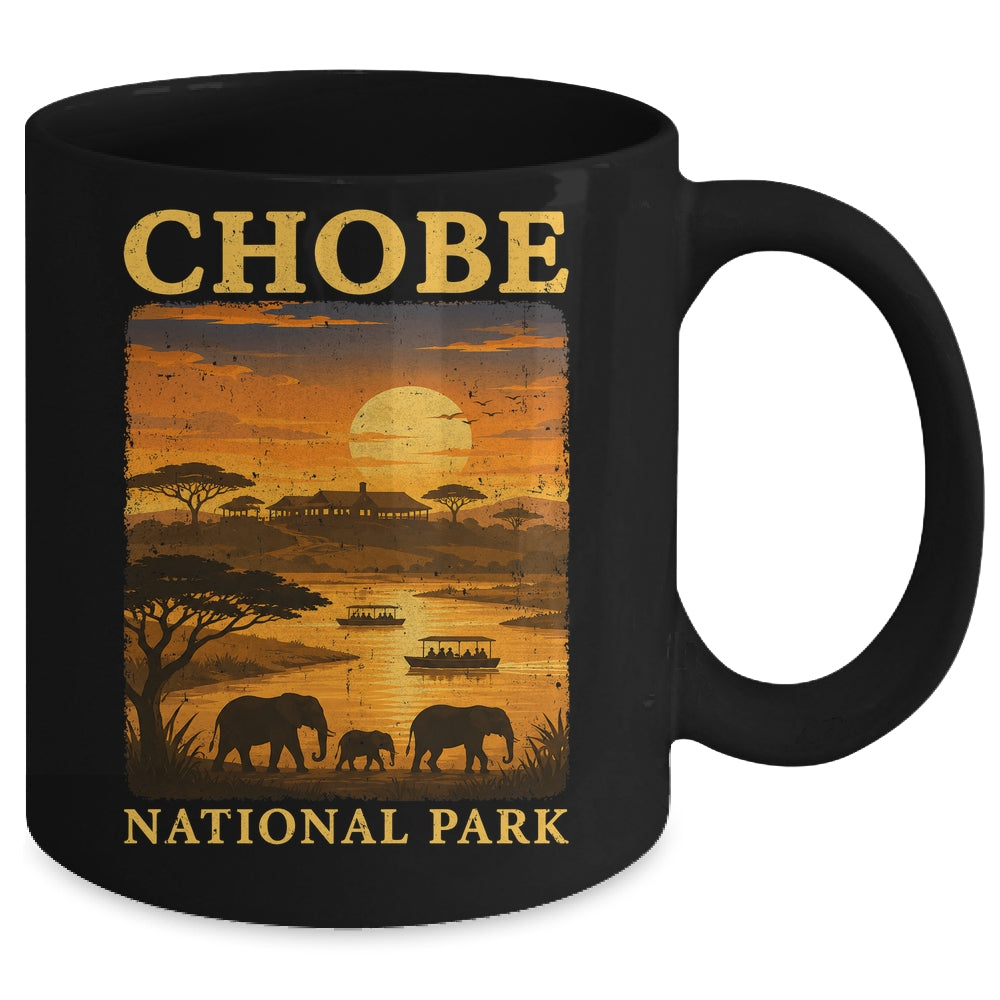 Chobe National Park Travel Botswana Safari Wildlife Retro Mug | teecentury