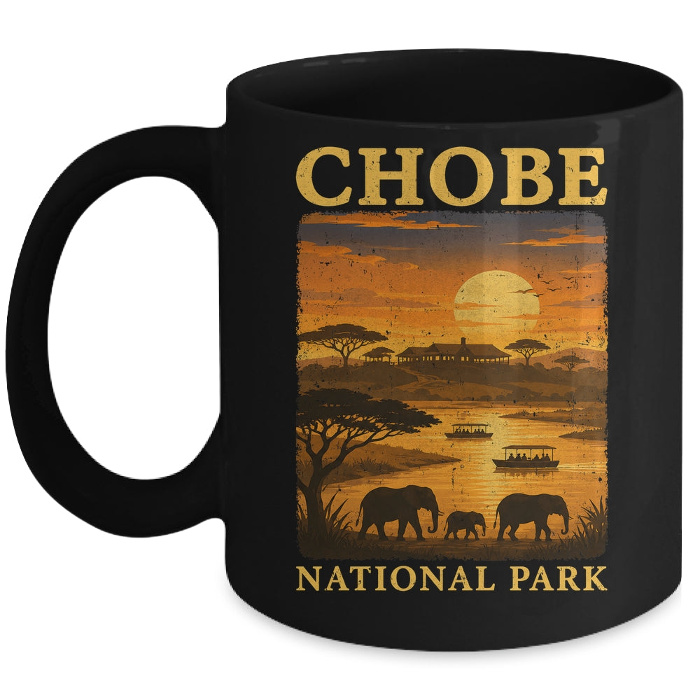 Chobe National Park Travel Botswana Safari Wildlife Retro Mug | teecentury