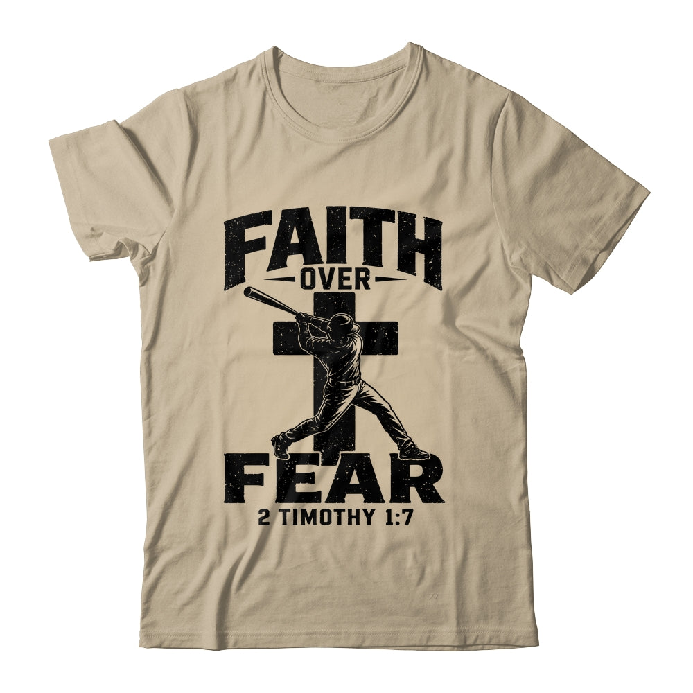 Christian Baseball Faith Over Fear Bible Verse Baseball Boys Shirt & Hoodie | teecentury