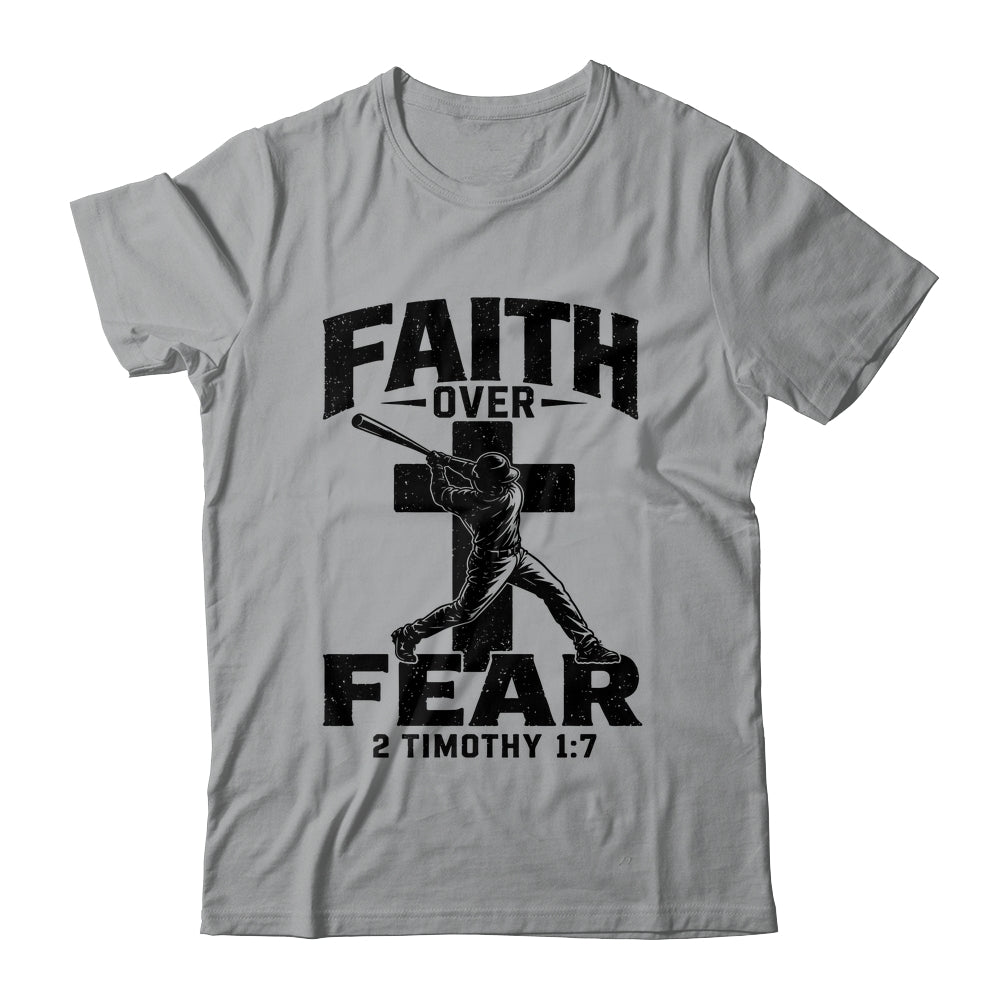 Christian Baseball Faith Over Fear Bible Verse Baseball Boys Shirt & Hoodie | teecentury