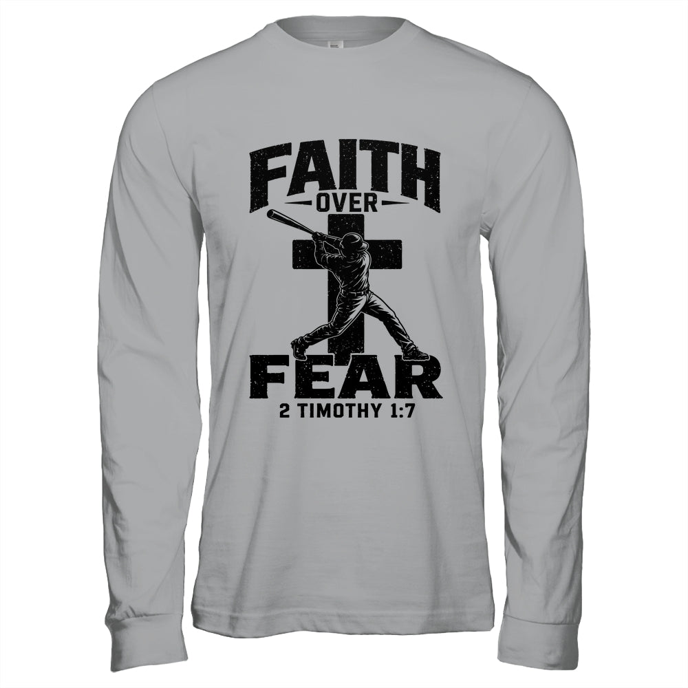 Christian Baseball Faith Over Fear Bible Verse Baseball Boys Shirt & Hoodie | teecentury