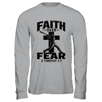 Christian Baseball Faith Over Fear Bible Verse Baseball Boys Shirt & Hoodie | teecentury