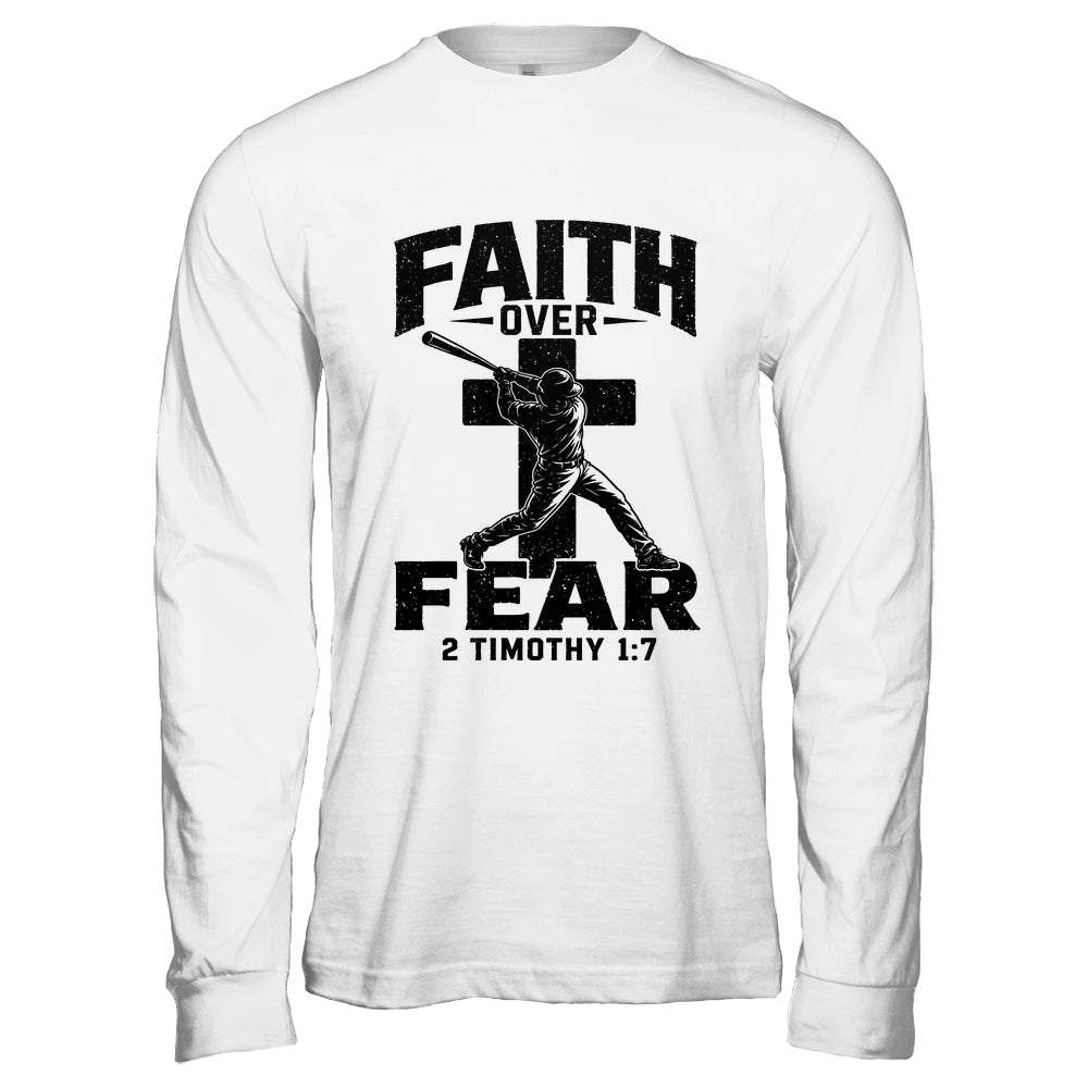 Christian Baseball Faith Over Fear Bible Verse Baseball Boys Shirt & Hoodie | teecentury