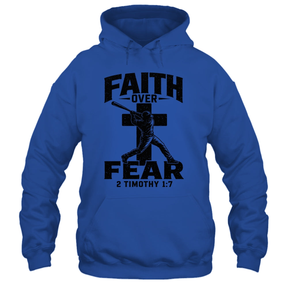 Christian Baseball Faith Over Fear Bible Verse Baseball Boys Shirt & Hoodie | teecentury