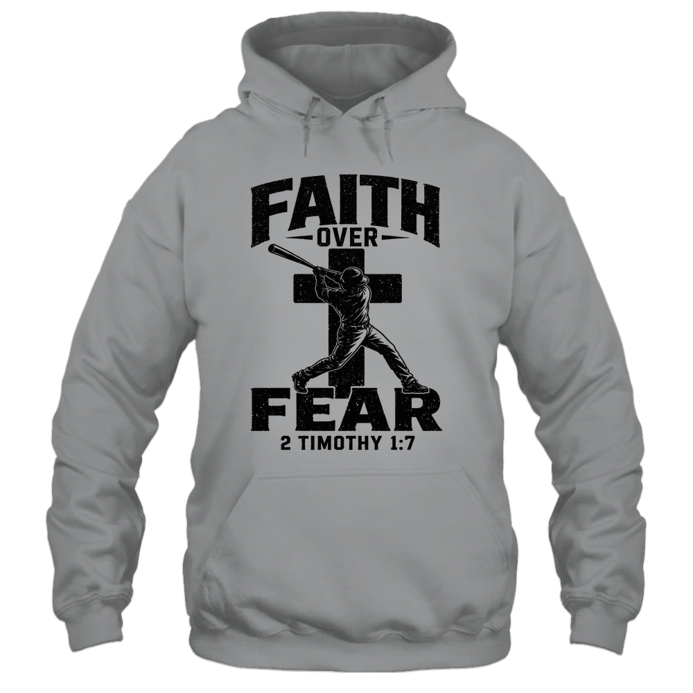 Christian Baseball Faith Over Fear Bible Verse Baseball Boys Shirt & Hoodie | teecentury