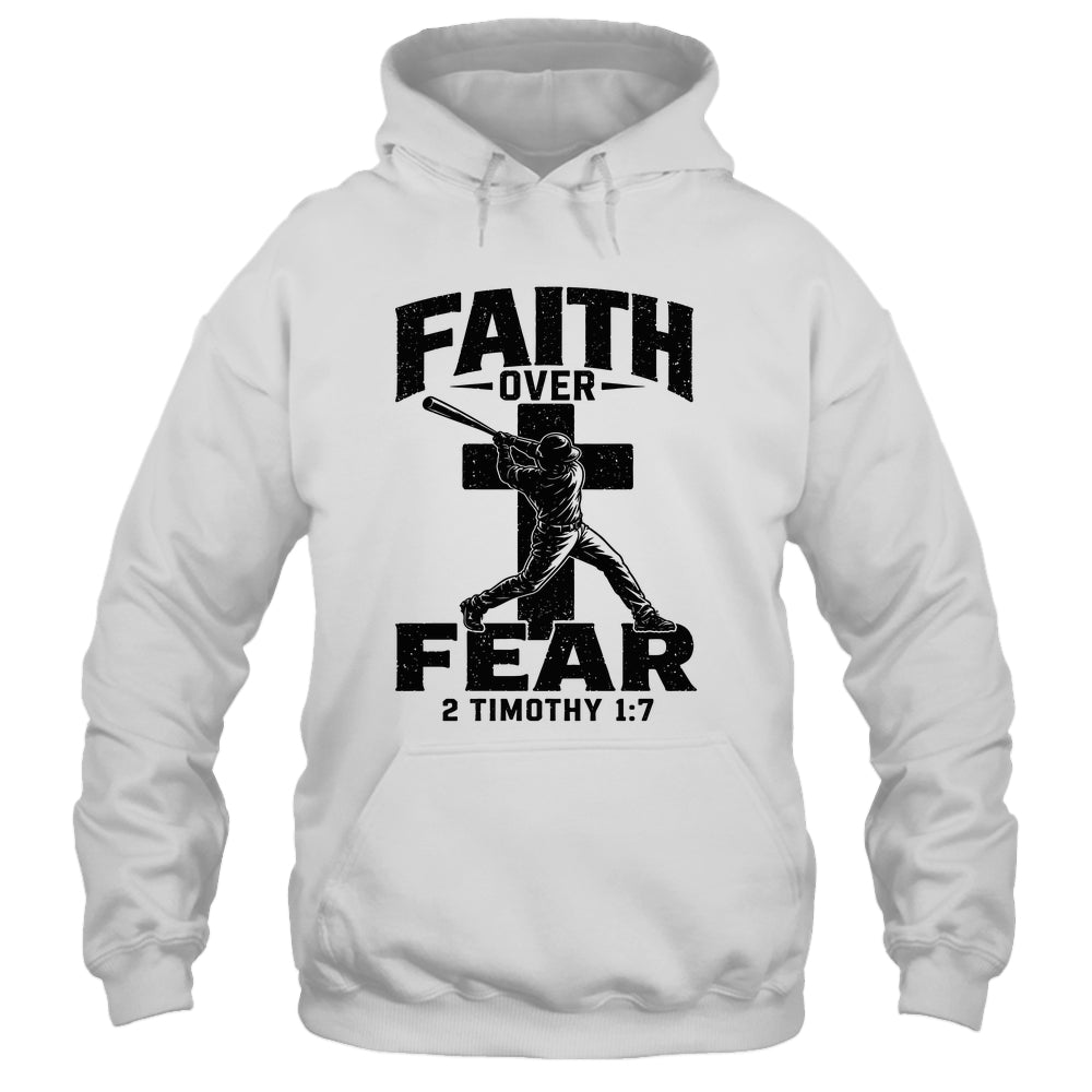 Christian Baseball Faith Over Fear Bible Verse Baseball Boys Shirt & Hoodie | teecentury