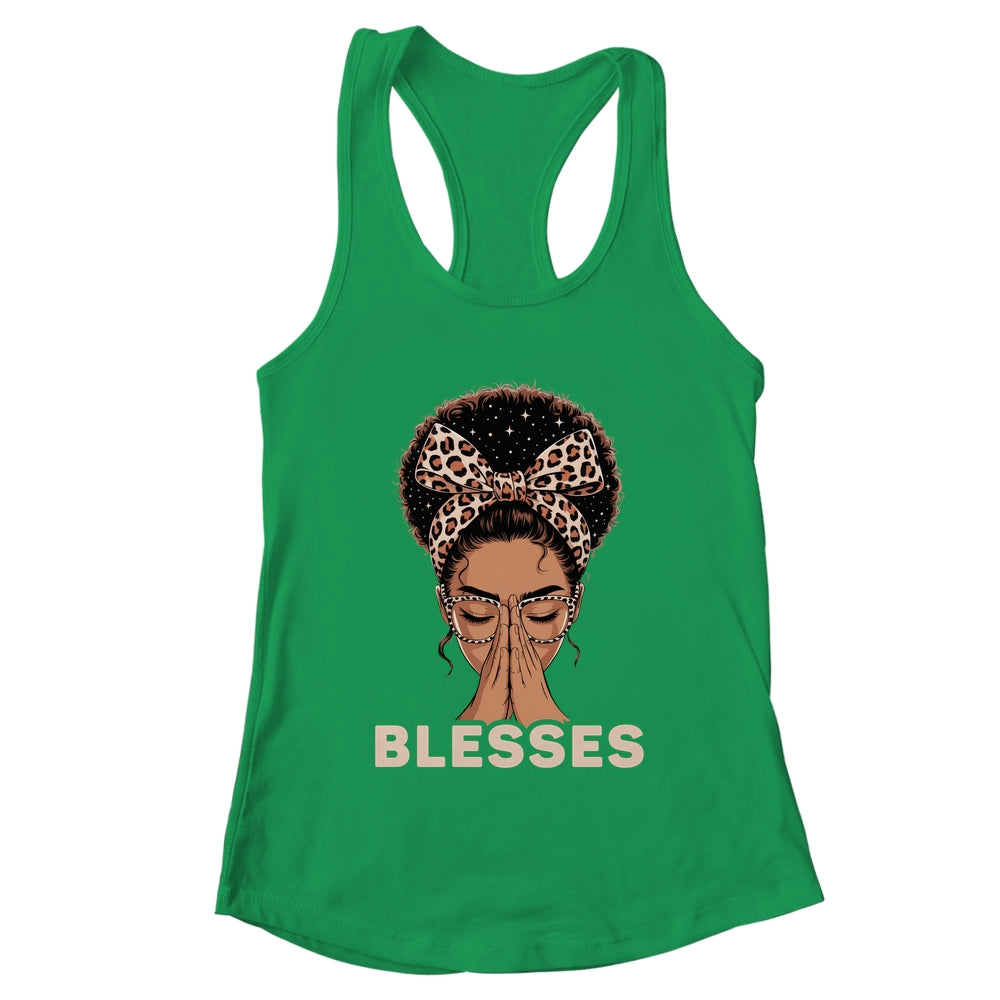 Christian Blessed Black Woman Praying Afro African American Shirt & Tank Top | teecentury