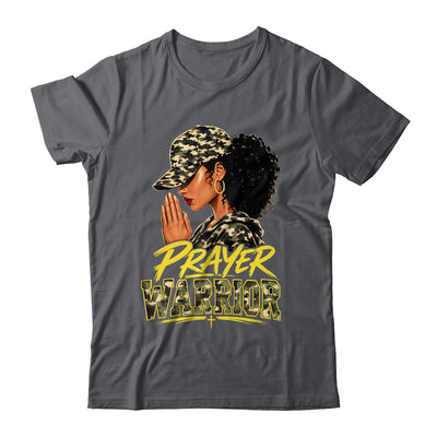 Christian Camo Prayer Warrior Afro Black Woman Faith Art Shirt & Hoodie | teecentury